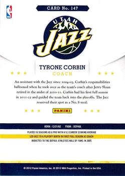 2012-13 Hoops #147 Tyrone Corbin Back