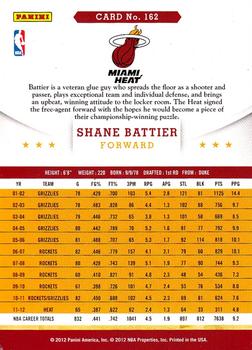 2012-13 Hoops #162 Shane Battier Back