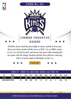 2012-13 Hoops #231 Jimmer Fredette Back