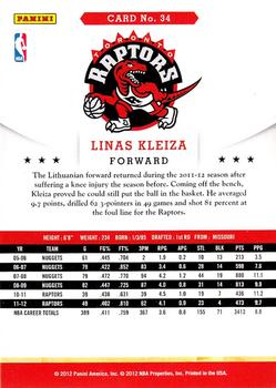 2012-13 Hoops #34 Linas Kleiza Back
