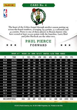 2012-13 Hoops #4 Paul Pierce Back