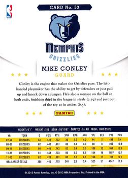 2012-13 Hoops #53 Mike Conley Back