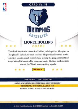 2012-13 Hoops #59 Lionel Hollins Back