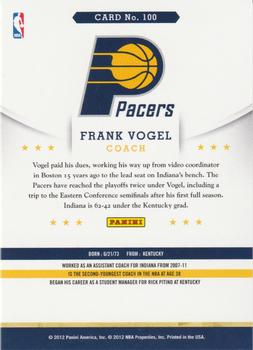 2012-13 Hoops #100 Frank Vogel Back