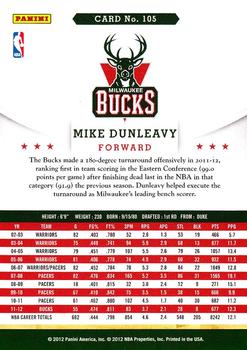 2012-13 Hoops #105 Mike Dunleavy Back