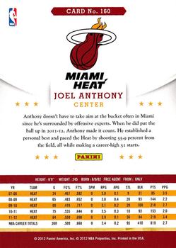 2012-13 Hoops #160 Joel Anthony Back