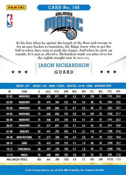 2012-13 Hoops #168 Jason Richardson Back