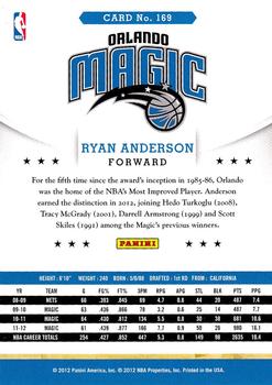 2012-13 Hoops #169 Ryan Anderson Back