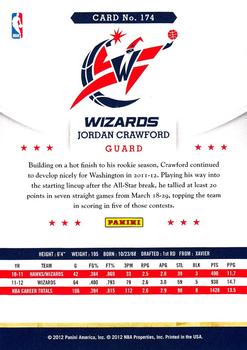 2012-13 Hoops #174 Jordan Crawford Back