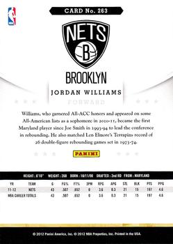2012-13 Hoops #263 Jordan Williams Back