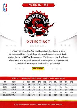 2012-13 Hoops #293 Quincy Acy Back