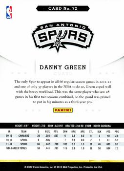 2012-13 Hoops #72 Danny Green Back