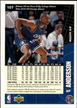 1996-97 Collector's Choice Italian #107 Nick Anderson  Back
