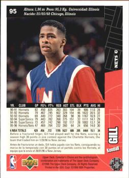 1996-97 Collector's Choice Spanish #95 Kendall Gill  Back