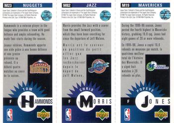 1996-97 Collector's Choice French - Mini-Cards Panels #M19 / M82 / M23 Popeye Jones / Chris Morris / Tom Hammonds Back