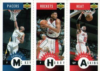 1996-97 Collector's Choice French - Mini-Cards Panels #M35 / M32 / M44 Derrick McKey / Robert Horry / Keith Askins Front