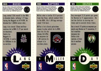 1996-97 Collector's Choice French - Mini-Cards Panels #M4 / M80 / M49 Todd Day / Oliver Miller / Andrew Lang Back