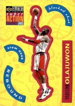 1996-97 Collector's Choice French - Super Action Stick 'Ums #S10 Hakeem Olajuwon  Front