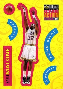 1996-97 Collector's Choice French - Super Action Stick 'Ums #S27 Karl Malone  Front