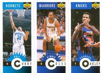 1996-97 Collector's Choice German - Mini-Cards Panels #M7 / M29 / M56 Dell Curry / Bimbo Coles / Charles Oakley Front