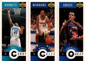 1996-97 Collector's Choice Italian - Mini-Cards Panels #M7 / M29 / M56 Dell Curry / Bimbo Coles / Charles Oakley Front