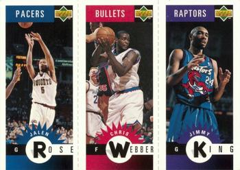 1996-97 Collector's Choice Italian - Mini-Cards Panels #M21 / M88 / M79 Jalen Rose / Chris Webber / Jimmy King Front