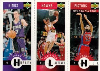 1996-97 Collector's Choice Spanish - Mini-Cards Panels #M72 / M3 / M25 Bobby Hurley / Christian Laettner / Grant Hill Front