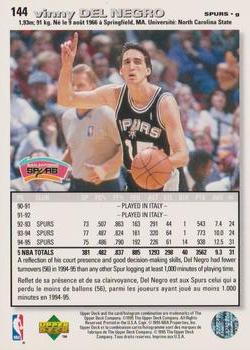 1995-96 Collector's Choice French I #144 Vinny Del Negro Back