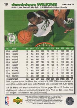 1995-96 Collector's Choice German I #10 Dominique Wilkins Back