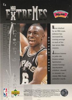 1995-96 Collector's Choice German II - NBA Extremes #E4 Avery Johnson Back