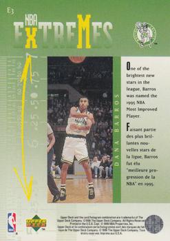1995-96 Collector's Choice French II - NBA Extremes #E3 Dana Barros Back