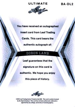 2012 Leaf Ultimate Draft #BA-DL2 Doron Lamb Back