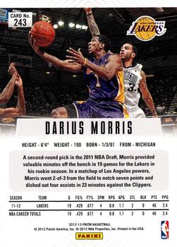 2012-13 Panini Prizm #243 Darius Morris Back