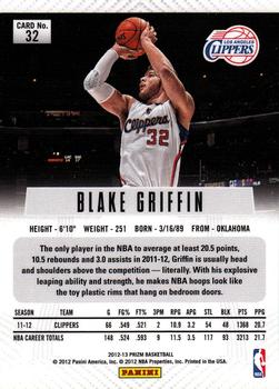 2012-13 Panini Prizm #32 Blake Griffin Back