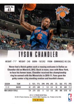 2012-13 Panini Prizm #41 Tyson Chandler Back