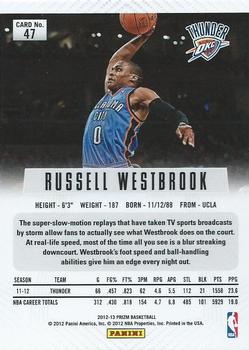 2012-13 Panini Prizm #47 Russell Westbrook Back
