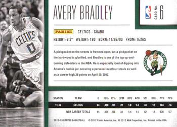 2012-13 Panini Limited #6 Avery Bradley Back
