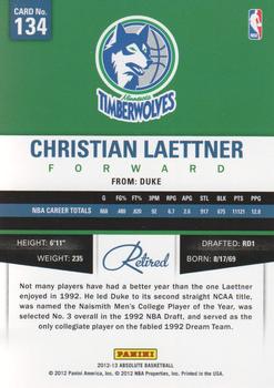 2012-13 Panini Absolute #134 Christian Laettner Back