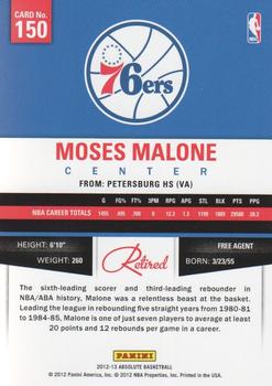 2012-13 Panini Absolute #150 Moses Malone Back