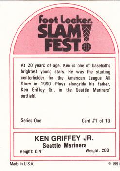 1991 Foot Locker Slam Fest #1 Ken Griffey Jr. Back