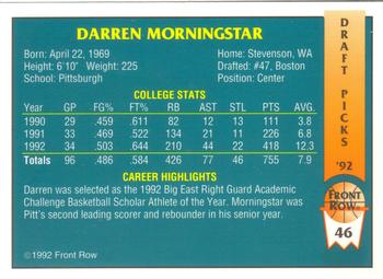 1992 Front Row Draft Picks #46 Darren Morningstar Back