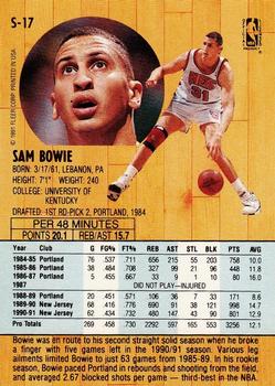 1991-92 Fleer Tony's Pizza #S-17 Sam Bowie Back