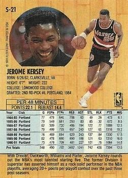 1991-92 Fleer Tony's Pizza #S-21 Jerome Kersey Back