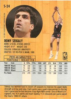 1991-92 Fleer Tony's Pizza #S-24 Rony Seikaly Back