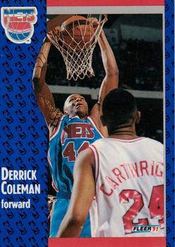 1991-92 Fleer Tony's Pizza #S-27 Derrick Coleman Front
