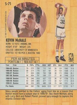 1991-92 Fleer Tony's Pizza #S-71 Kevin McHale Back