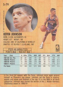 1991-92 Fleer Tony's Pizza #S-79 Kevin Johnson Back