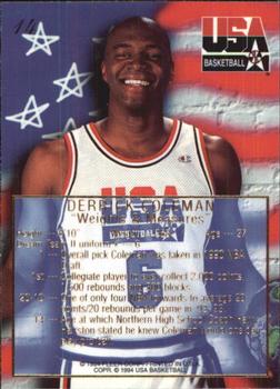 1994 Flair USA #14 Derrick Coleman Back