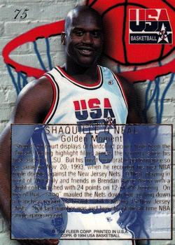 1994 Flair USA #75 Shaquille O'Neal Back