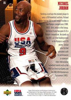 1994 Upper Deck USA #85 Michael Jordan Back